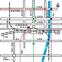 京都新阪急ホテルの地図